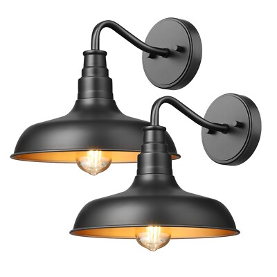 DEWENWILS 2 Pack Wall Light Fixtures Outdoor Wall Sconce Gooseneck Barn