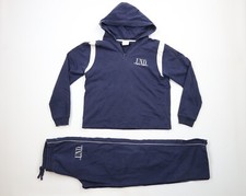 Vintage 90s Womens Large Faded Spell Out Notre Dame University Outfit Set Blue