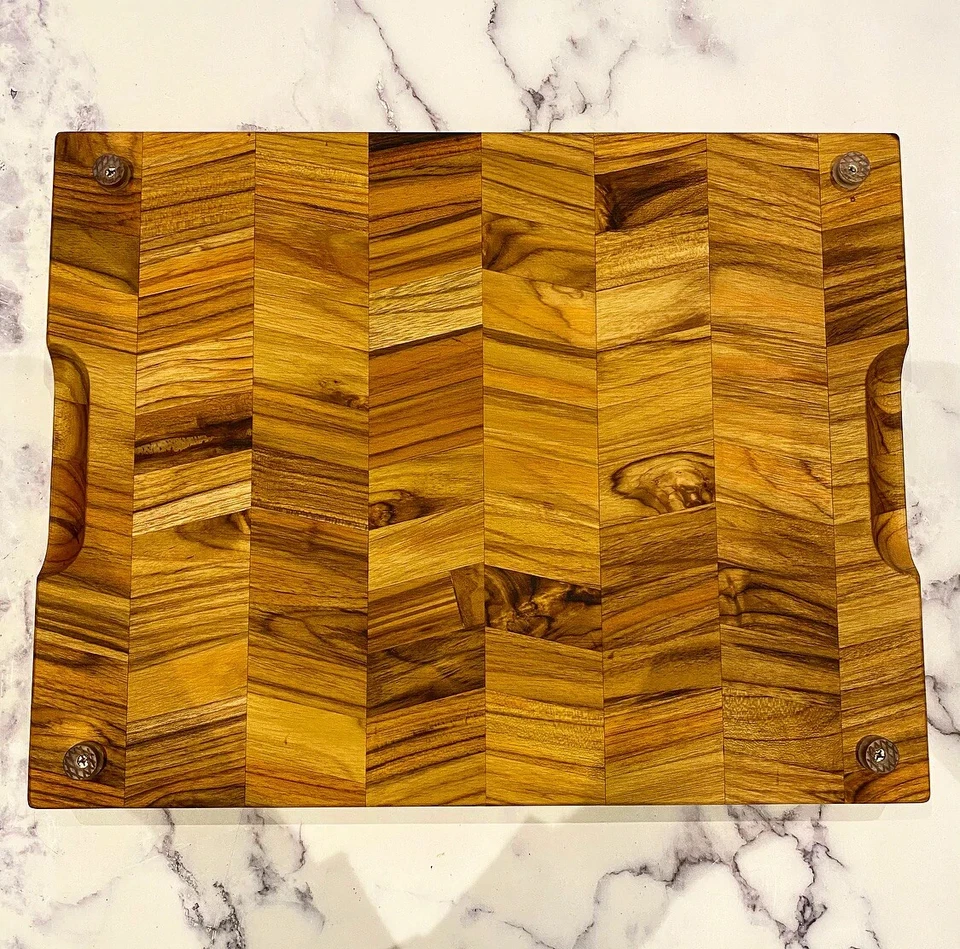Luxury Thick Acacia Wood End Grain Chopping Board Premium Kitchenware Decor UK - Image 3 of 4