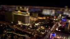 Landscape tilt shift cityscape las vegas lights night Custom Gaming Mat Desk