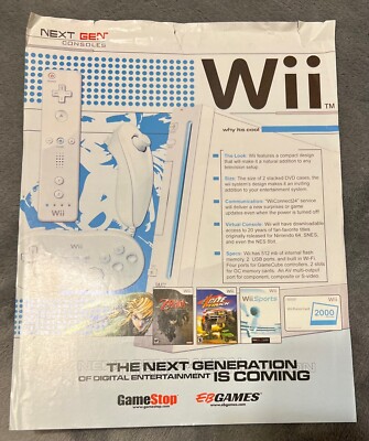 Gamestop EBGames Promotional Flyer Print Nintendo Wii 2006 Launch