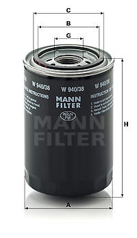 MANN-FILTER W 940/38 FILTER, BETRIEBSHYDRAULIK