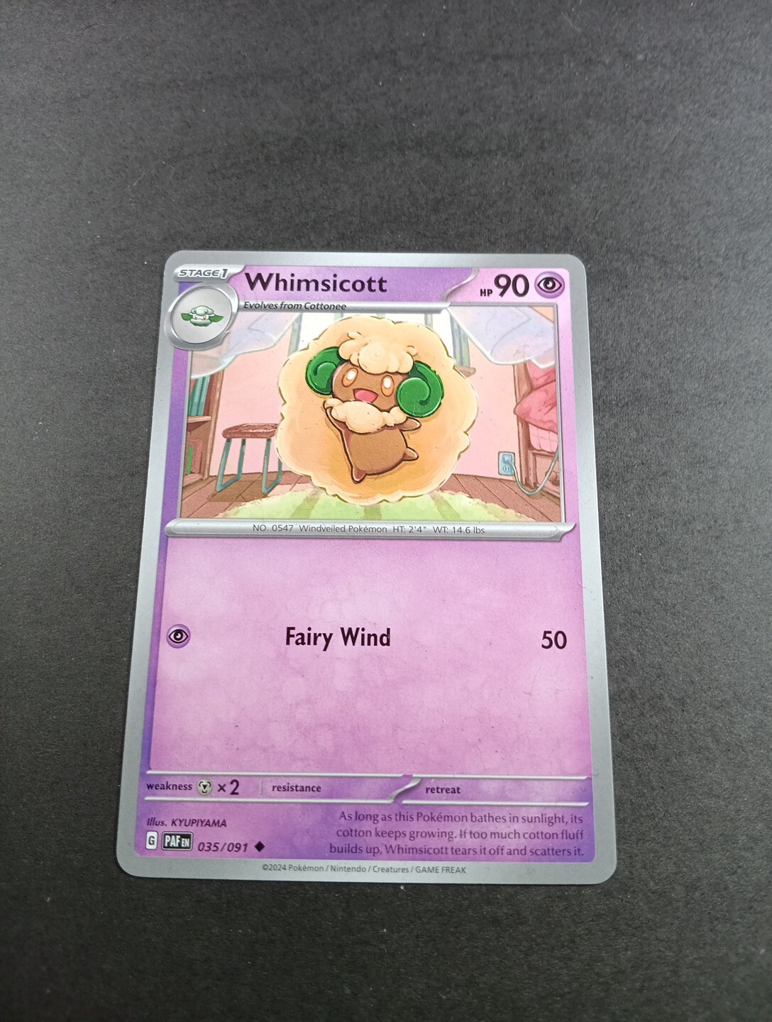 Pokemon Paldean Fates Whimsicott Uncommon Card 035/091 NM