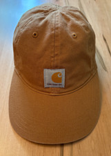 Carhartt Child's Kid's Brown Canvas Shallow Baseball Hat - Washed and Ready 