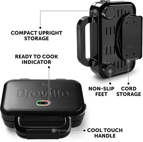Ultimate Deep Fill Toastie Maker | 2 Slice Sandwich Toaster | Removable - Picture 3 of 11