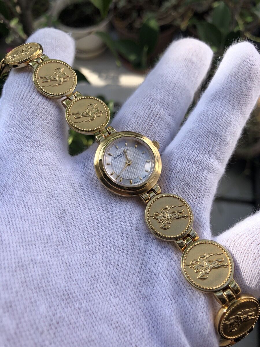 Vintage Burberry Gold Plated Coin Watch Ladys Watch | eBay Vintage Burberry Gold Plated Coin Watch Ladys Watch | eBay
