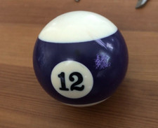 Vintage Pool Ball Number 12 Replacement Billiard 2.25" Diameter Stripe Purple