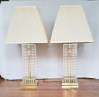 MCM PAIR GAETANO SCIOLARI FOR LIGHTOLIER  STYLE GLASS ROD TABLE LAMPS — photo 2