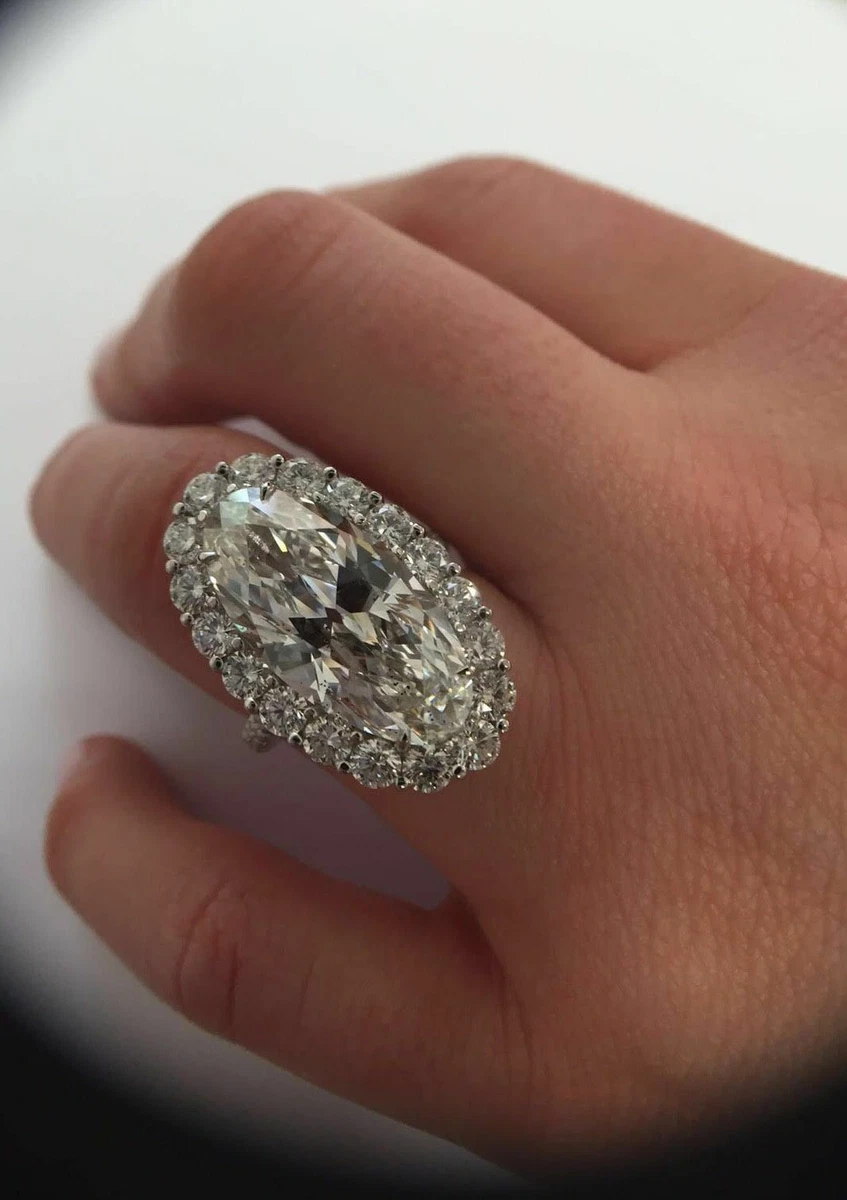 Large Oval Pave Right Hand Statement Ring Fine jewelry for her 925
