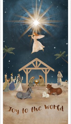 Joy to the World O' Holy Night by Beth Albert 24 x 43In Wide 3 Wishes Fabric