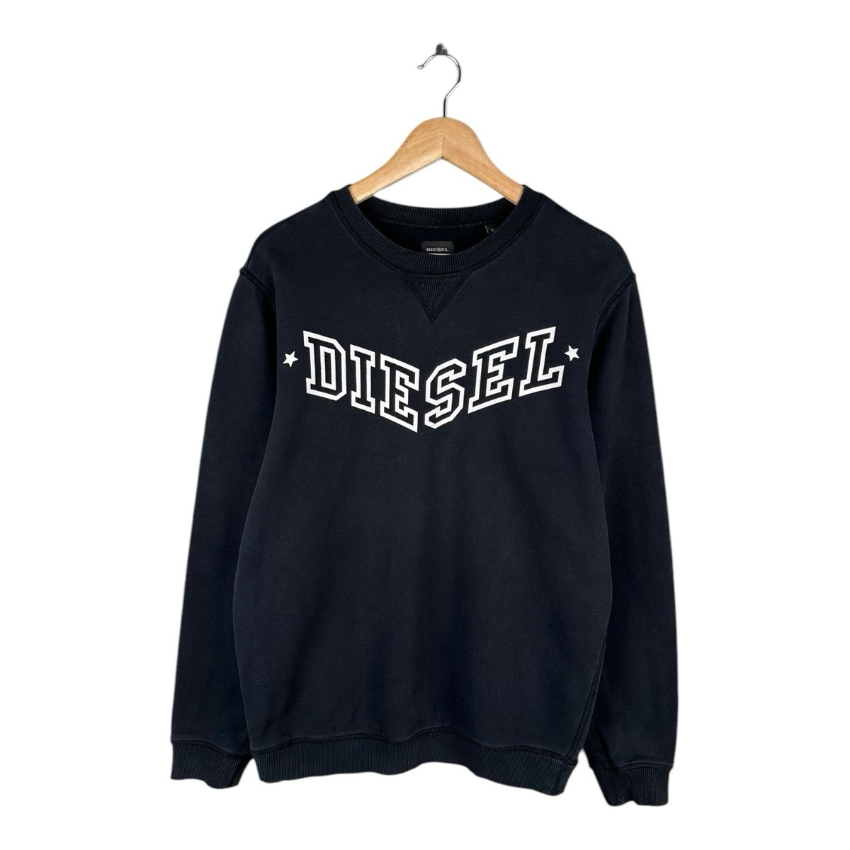 スウェット・トレーナー *DIESEL* S Box D Man to Man Black A149030GEAD9XX A149030GEAD Men's Hoodie with D logo patch | Black | Diesel