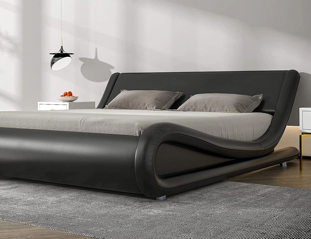 Gray 2024 leather bed