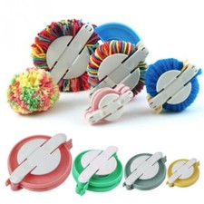 4 Sizes PomPom Maker Plastic Pompon Set Fluffy Ball Knitting Needles Craft Tool
