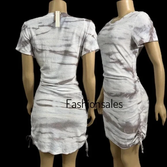 UNDERCOVER Abito Victorias Secret ROSA Spiaggia Terry Quadri Arrugginiti Bianco Tintura Cravatta Artico Grande