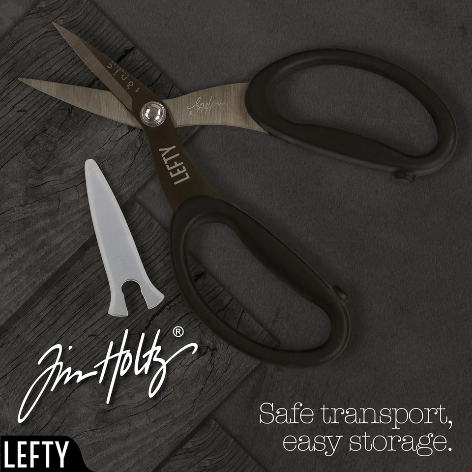 7In Left Handed Titanium Snips Tim Holtz Non-Stick Micro Serrated Scissors 7" - Image 4 of 4
