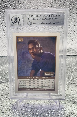 1990-91 Skybox Shawn Kemp Auto Rookie Card RC #268 Beckett BGS Gem Mint 10 - Picture 2 of 2