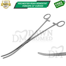 Fishing Hemostat Forceps 12" Curved Pean Forceps Locking Clamps German Grade