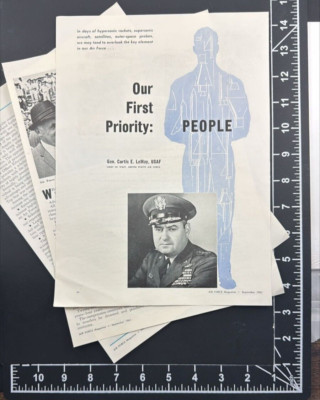 Gen Curtis E. LeMay Our First Priority Vintage 3 Page Magazine Article 1961