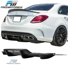 Fit 15-18 Benz C-Class C63 AMG W205 PSM Rear Bumper Diffuser Lip Matte Black