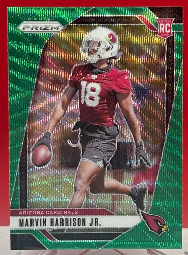 2024 Panini Prizm Marvin Harrison Jr. RC Green Wave Rookie #375 Cardinals