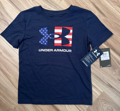 NEW NWT Under Armour Board Shorts T Shirt American Flag Freedom Set Kids Size 6 - Picture 5 of 7