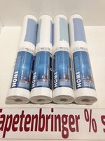 Vliestapete Rasch 4X 426908 (4Rollen) Uni Muster Weiß Blau Grau TöNe Restposten