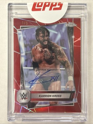 2025 Topps Chrome WWE - Karrion Kross -RED Refactor On Card Auto #/5