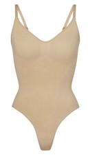 Skims Seamless Sculp Thong Bodysuit In Clay Size Medium Shapewear New W/O Tags