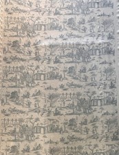 Schumacher Siena Toile Delft Fabric 100% Linen 6yds Orig $312 Per Yd designer