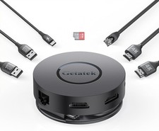 Getatek Mini USB C Docking Station Dual HDMI Monitor 7 Port Mini Dock