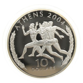 Liberia 2004 10 Dollars olympische Spiele Athen antike Läufer | Silber