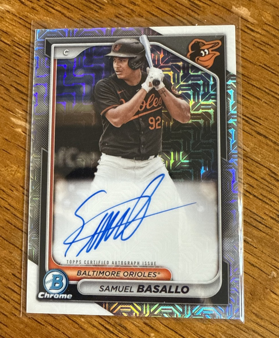 2024 Bowman Chrome Mojo Refractor Autograph Samuel Basallo #BMA-SB - Orioles