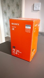 Sony FE 20mm f/1.8 G Lens - Black (SEL20F18G)