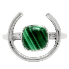 Natural Malachite Eye - Congo 925 Sterling Silver Ring s.8 Jewelry R-1036