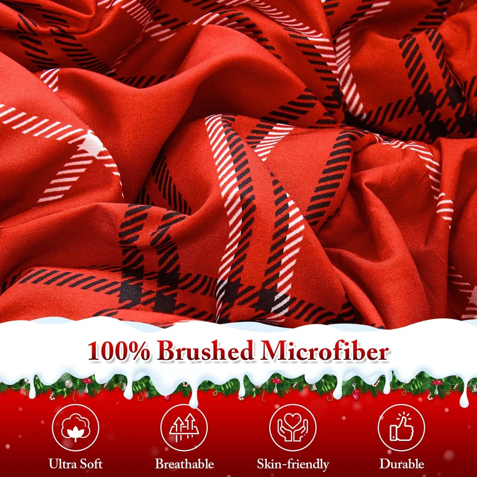 Juego de Edredón Navidad King Size, 7 Piezas Cama en Bolsa, Ropa de Cama Navidad S... Foto 2 de 4