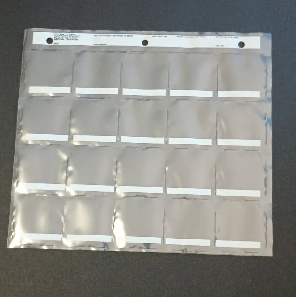 Archival 35mm Slide Preservers 2x2-20H Only 5 Pages Print File 3 Ring Binder - Image 2 of 4