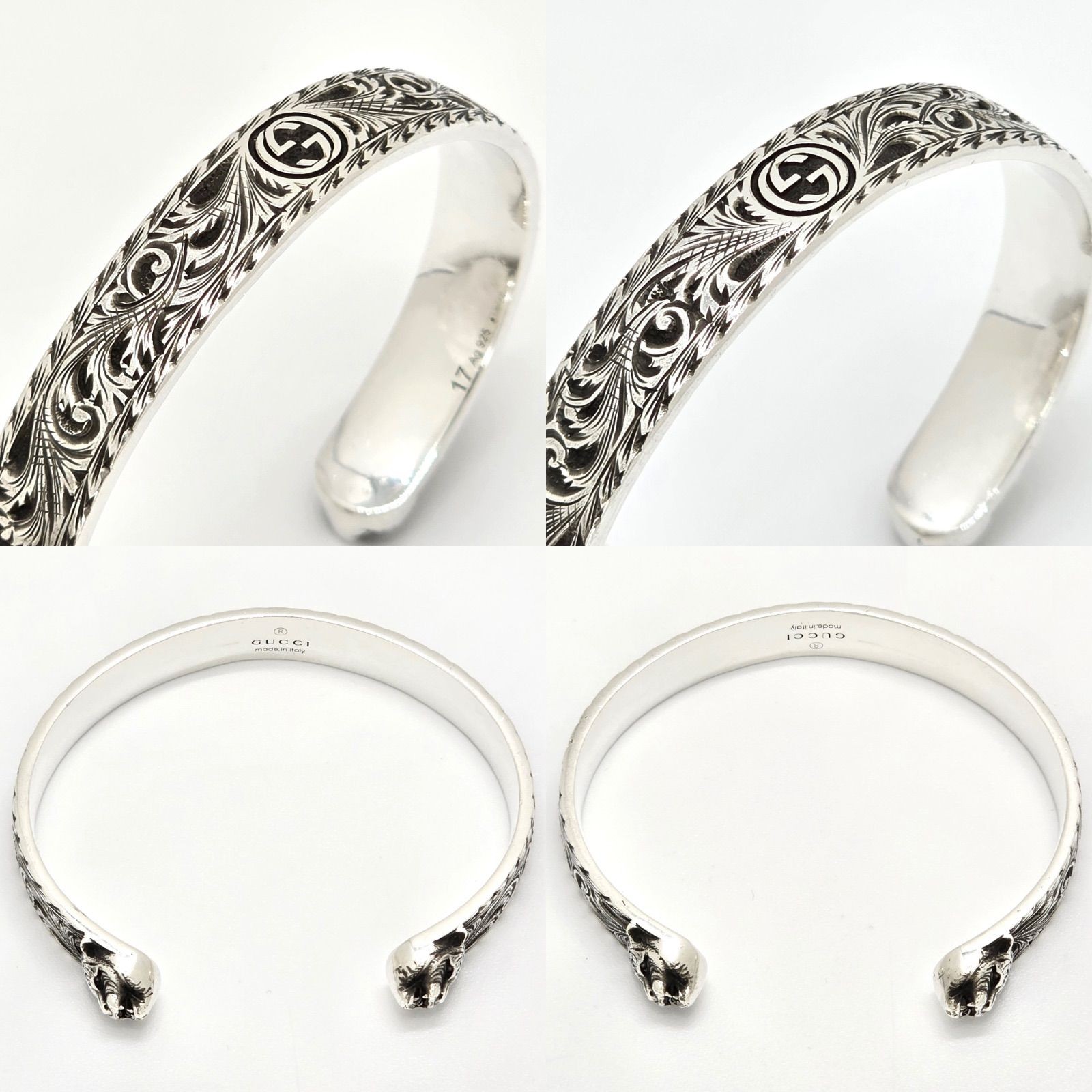 GUCCI Interlocking G Cat Head Bangle Bracelet 6.5… - image 5