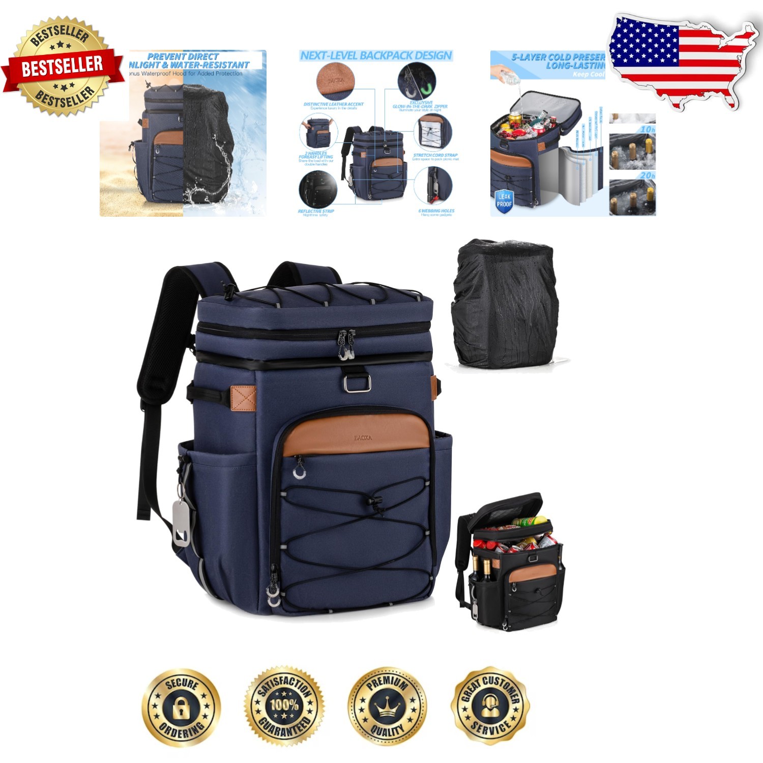 Ultimate Waterproof Insulated Ice Chest Backpack for Outdoor Adventures-image