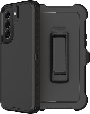 RubCase Black Rugged Shockproof Case with Clip for Samsung Galaxy S22 Plus 5G