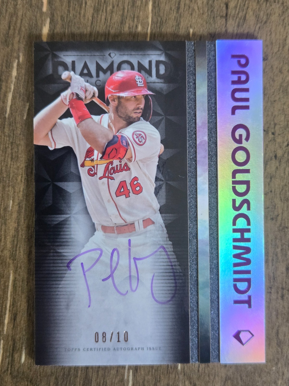 2023 TOPPS DIAMOND ICONS WHITE POLYCHROMATINK AUTOGRAPH PAUL GOLDSCHMIDT #08/10