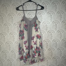 Aeropostale Womens Size Small Mini Dress Strappy Adjustable Sleeve Floral Lined