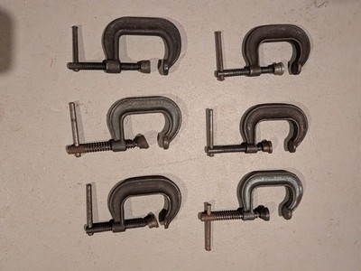 LOT OF 6 - USA VTG 2'' C-Clamps - Williams, Wilton, Proto