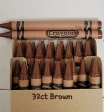 32ct Crayola Crayons(Brown) Single Color Bulk Lot Wax Melting Crafts