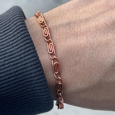 Pure Copper Bracelet Link Solid Chain Arthritis Relief Healing Energy