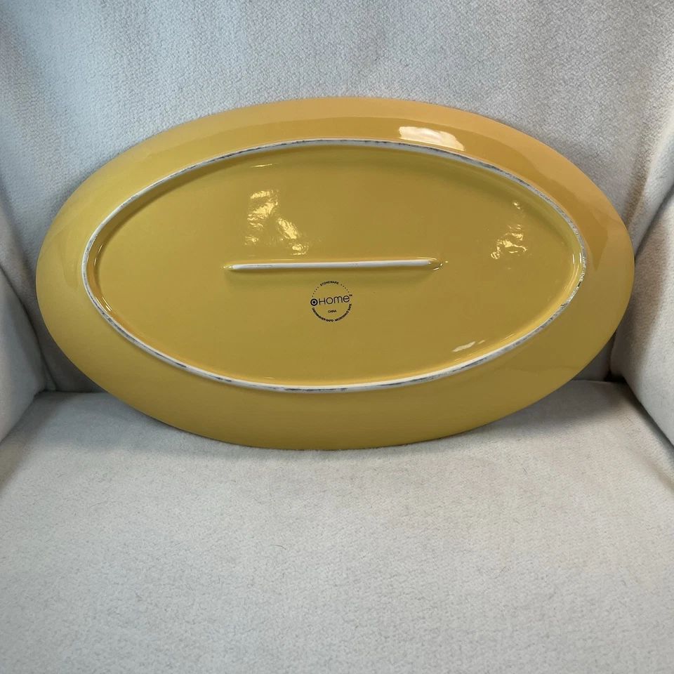 Желтое овальное сервировочное блюдо Target Home Lg длина 17 дюймов - Изображение 4 из 4