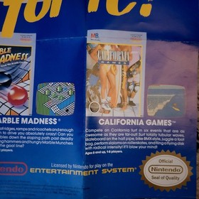 GIOCHI CALIFORNIA - SOLO INSERTO POSTER PROMO NINTENDO NES (NO GIOCO) 1988