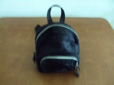 Mini Womens Lightweight Everyday Adjustable Strap Nylon Solid Black Backpack 