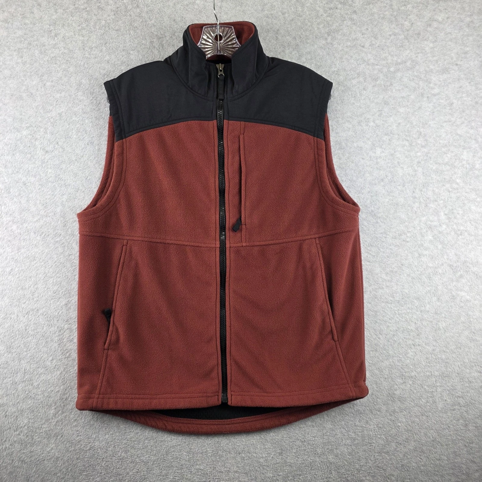 Duluth Trading Vest Mens M Brown Fleece Lined Insulated Full Zip Work Outdoor