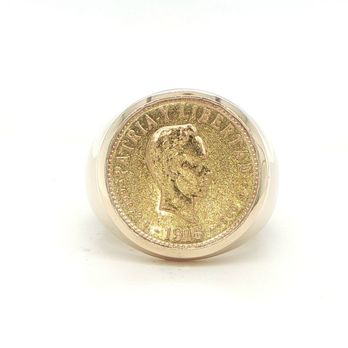 22K Cuatro Pesos Coin Ring