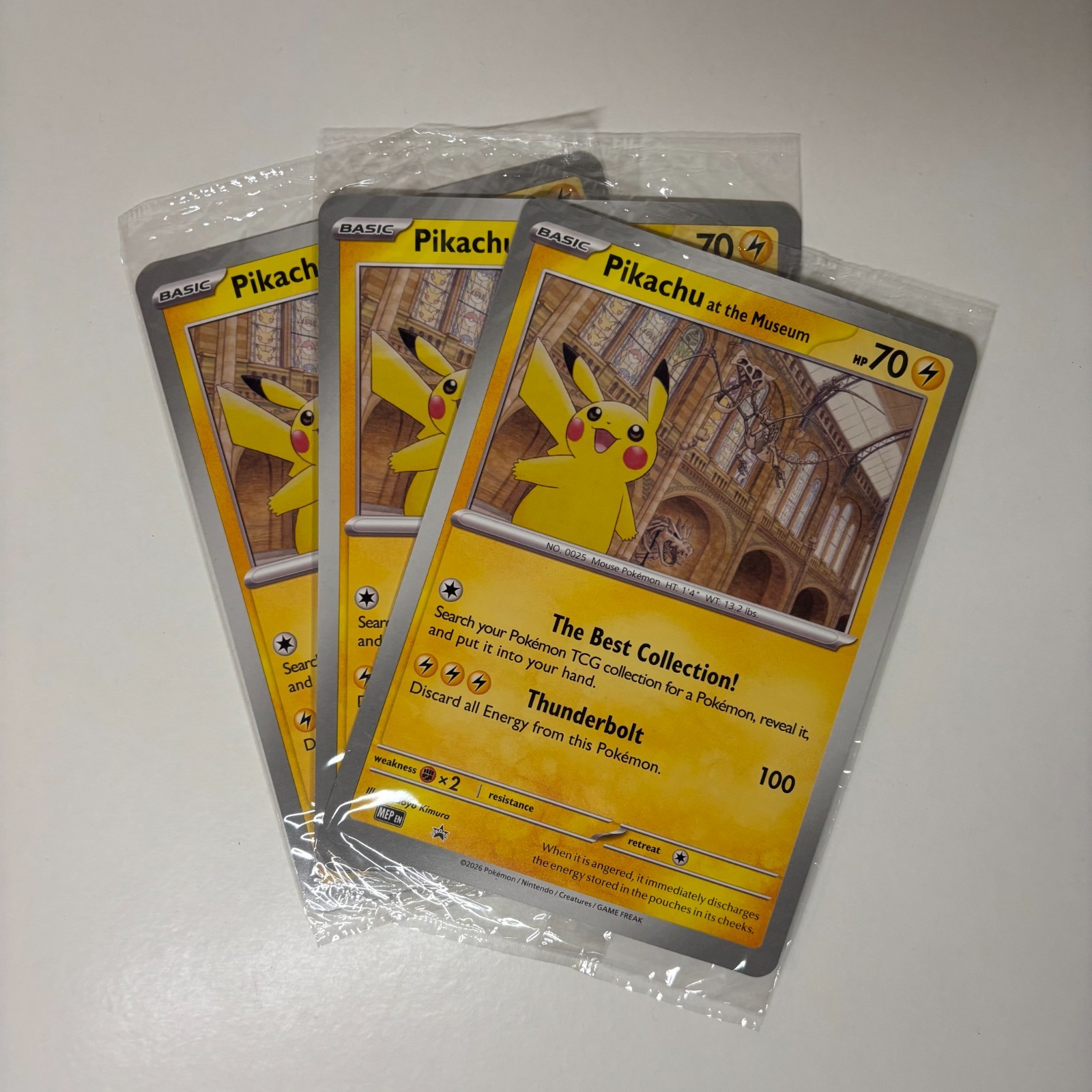 Pikachu at the Museum Jumbo Card x 3 - MEP PROMO - Pokemon TCG - New & Sealed